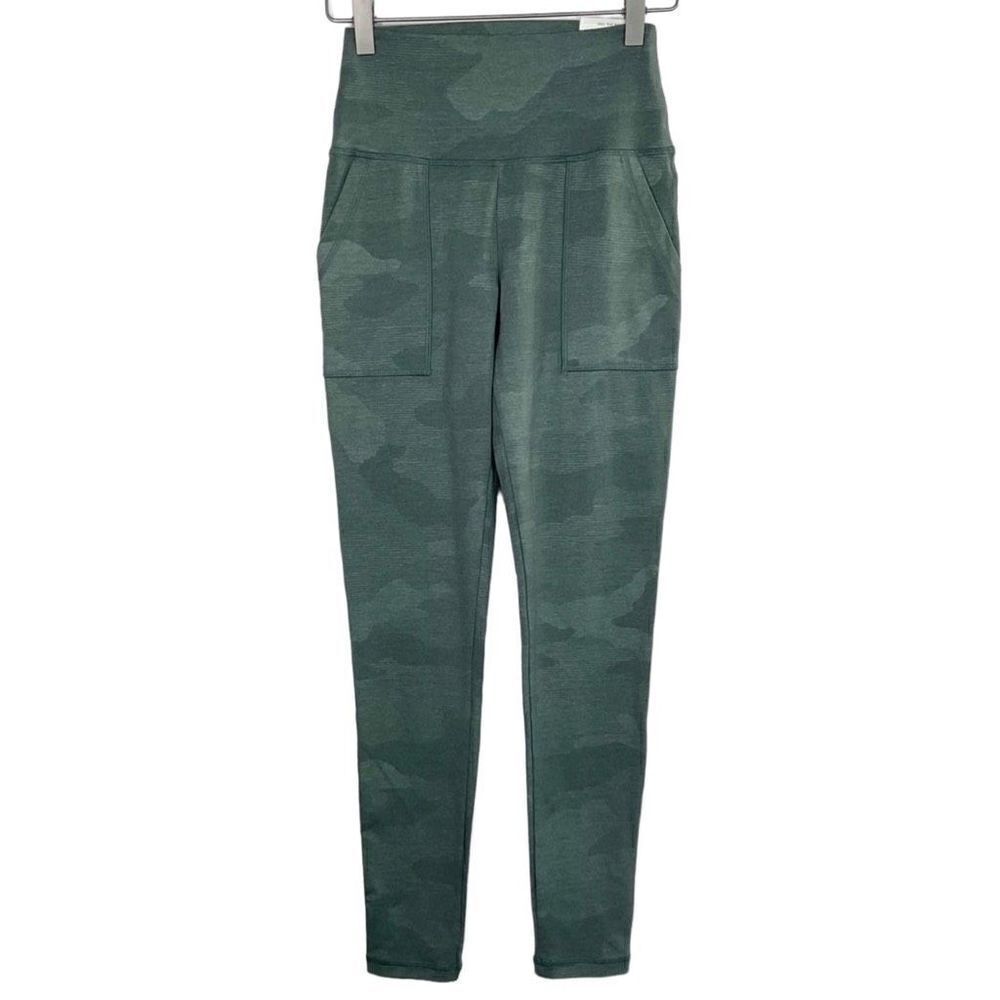 Aerie Green Camo Pocket Chill Play Move Leggings Small New